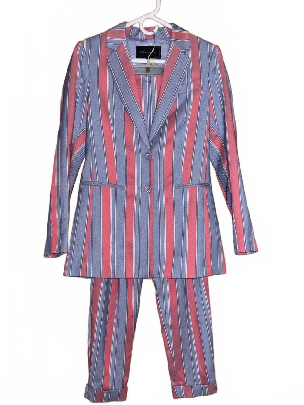 NWT BCBG blue & Red striped blazer and matching pants